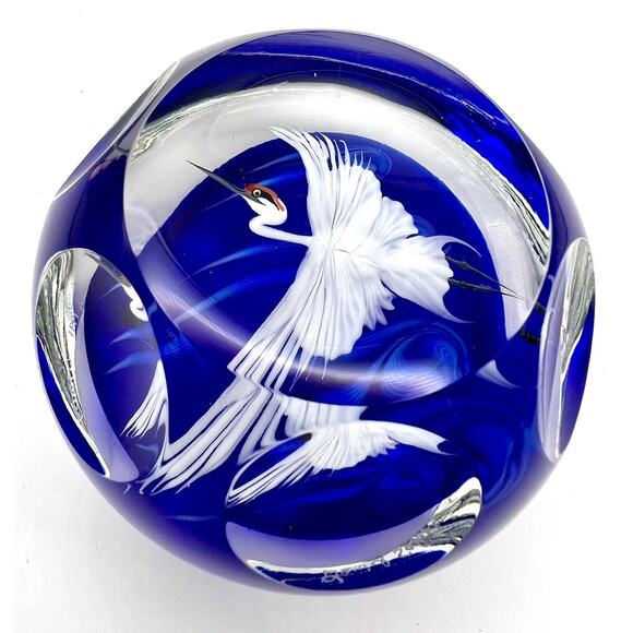 PAPERWEIGHT LUNDBERG STUDIOS DANIEL SALAZAR 1991 3.25" Magnum Rare Facetted - Picture 9 of 9